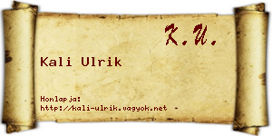 Kali Ulrik névjegykártya